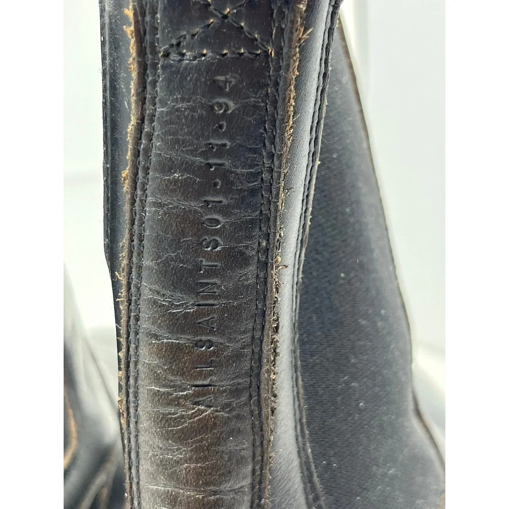 AllSaints Mens 11 Leather Chelsea Boots Dark Brown Lug Sole Distressed 01-11-94